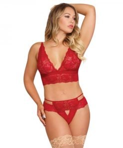 Magic Silk Sugar Spice Bra Panty Set Red L Xl