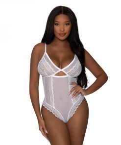 Magic Silk Modern Romance Cheeky Teddy White L Xl