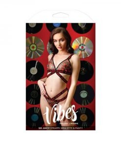 Vibes So Juicy Strappy Bralette Panty Black