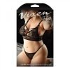 Vixen Call Me Yours Lace Bralette W Grommet Detail Panty Black