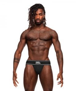 Male Power Modal Rib Jock Black