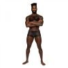 Male Power Sassy Lace Mini Short Sheer Pouch Black