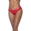 Magic Silk Ooh La Lace Peek A Boo Cheeky Panty Red S M