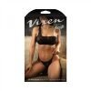Fantasy Lingerie Vixen Do Not Disturb Pearl Bralette Crotchless Pearl Thong Black