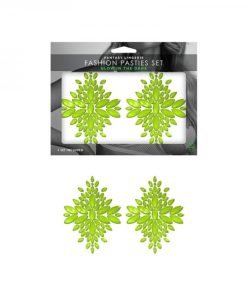 Fantasy Lingerie Glow In The Dark Crystal 1 Pair Jeweled Pasties Neon Green O S