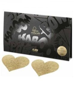 Bijoux Indiscrets Flash Reusable Glitter Pasties Heart Gold