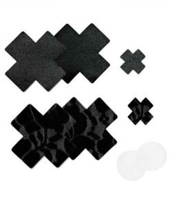 Nippies Basic Black Crosses Pasties Size C