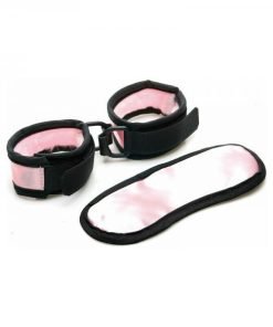 Sex Kitten Mask Cuff Set Pink Black