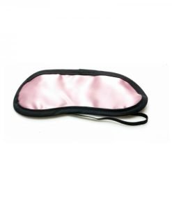 Sex Kitten Satin Eye Mask Pink With Black Trim