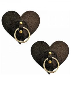 Neva Nude After Midnight Glitter Hoop Heart Pasties Black O S