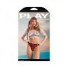 Fantasy Lingerie Play Treasured Open Cup Bra Fishnet Top Panty Head Scarf 1 Pair Of Pasties Cos