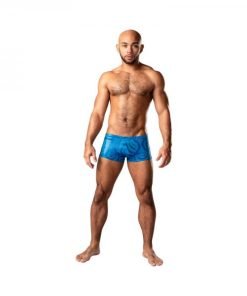Male Power Kaleidickscope Mini Short Sky Blue