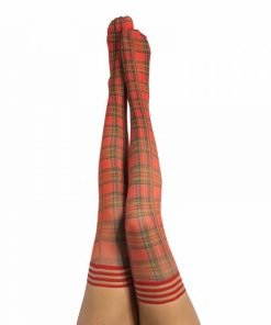 Kixies Grace Plaid Thigh High Red Size A