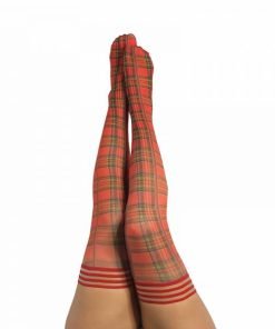 Kixies Grace Plaid Thigh High Red Size D