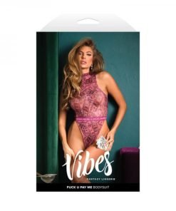 Fantasy Lingerie Vibes Fuck U Pay Me Money Print Sparkle Mesh Bodysuit