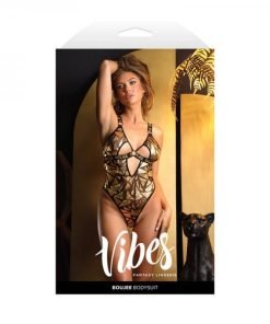 Fantasy Lingerie Vibes Boujee Cut Out Shattered Foil Mesh Bodysuit