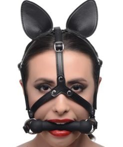 Dark Horse Pony Head Harness With Silicone Bit Black O S