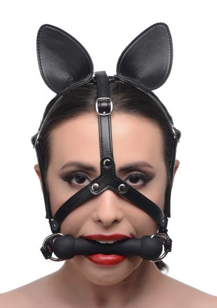 Dark Horse Pony Head Harness With Silicone Bit Black O S