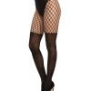 Fence Net Pantyhose W Solid Panty Black O S