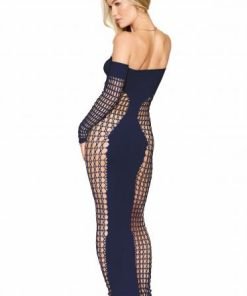 Bodystocking Gown W Opaque Front Back Denim