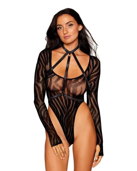 Swirl Knit Teddy Harness Set Black O S