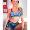 Vibes No Fucks Given Bralette Cheeky Panty Monday Blue