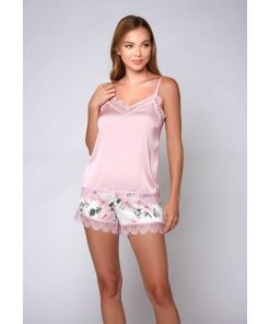 Stretch Cami Floral Shorts Pink