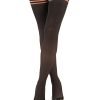 Kixies Dana Lynn Ribbed Thigh High Tights Black C