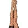 Kixies Michelle Large Fishnet Thigh High Black B