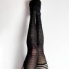 Kixies Meaghan Houndstooth Thigh High Black A