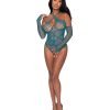 Seamless Long Sleeve Teddy Turquoise O S