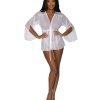 Modern Romance Flowing Short Robe White L Xl