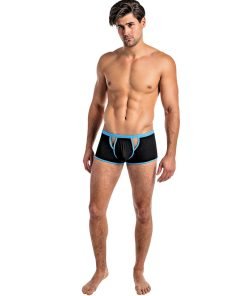 Cutting Edge Cutout Mini Shorts Black Turquoise