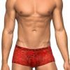 Mini Shorts Stretch Lace Red