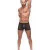 Private Screening Micro Mesh Modal Skull Pouch Short Black