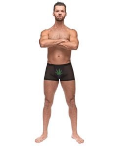 Private Screening Micro Mesh Modal Pot Leaf Black