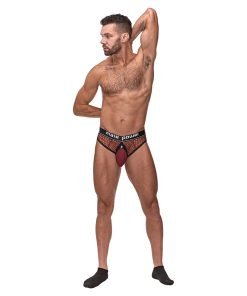 Cock Pit Fishnet Cock Ring Thong Red S M