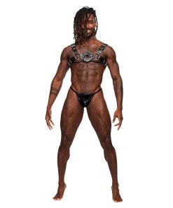 Libra Pu Leather Chest Harness Black O S