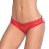 Lace Panty W Back Cage Red