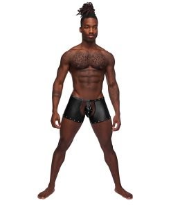 Fetish Poseidon Nylon Spandex Tear Off Cup Thong Short Black L Lx