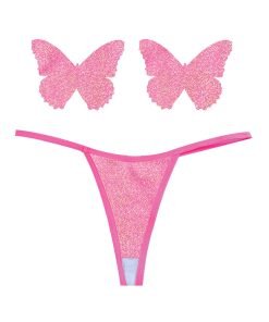 Neva Nude Naughty Knix Bella Rosa Shimmer G String Pasties Soft Pink O S