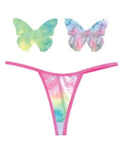 Neva Nude Naughty Knix Rainbow Sherbet Velvet G String Pasties Color Varies Multi O S