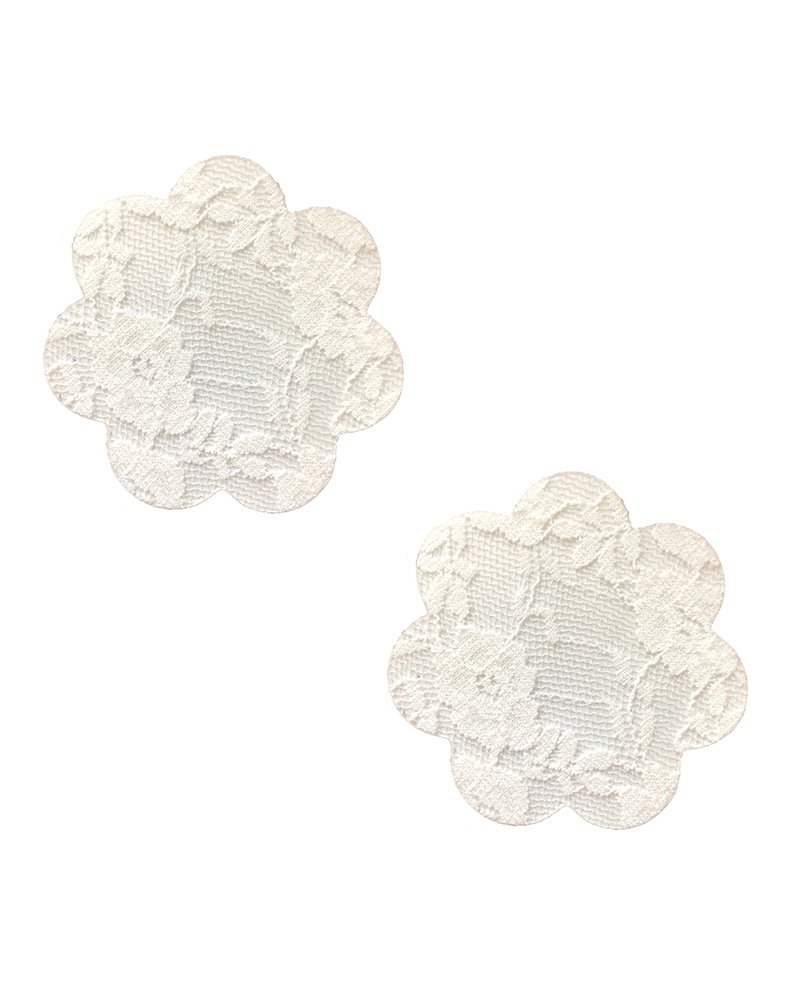 Neva Nude Lace Petal Flower Pasties White O S