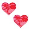 Neva Nude Lace Heart Pasties Red O S