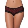 Cage Back Lace Panty Black Red