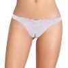 Crotchless Thong With Pearls White