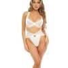 Sadie Underwire Lace Bra High Waist Panty Bright White