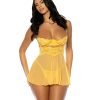 Hazel Peek A Boo Cup Babydoll W G String Panty Yellow