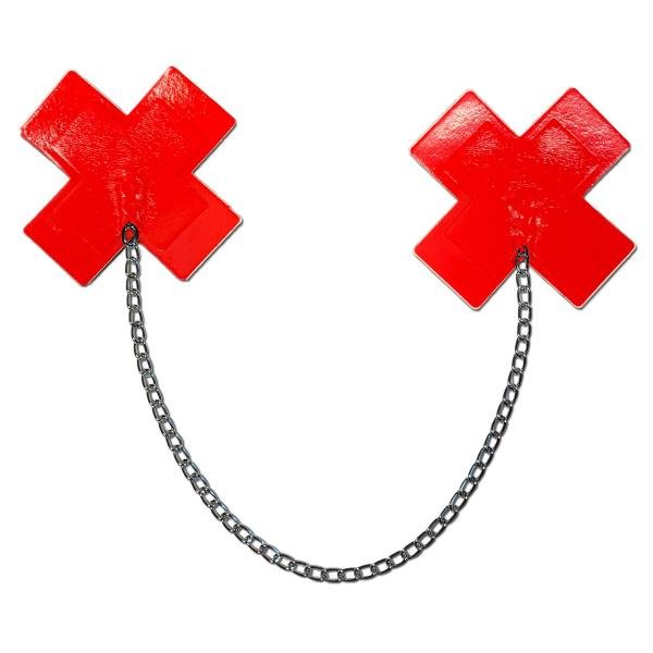 Pastease Faux Latex Red Plus X W Chunky Silver Chain