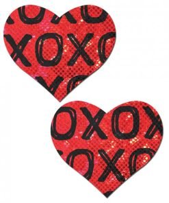 Pastease Shattered Glass Disco Ball Red With Black Xo Heart
